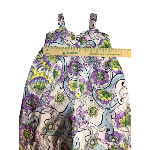 Janie & Jack Paisley Wide Leg Jumpsuit Lined Pockets Girls Size 4 - Picture 6 of 8